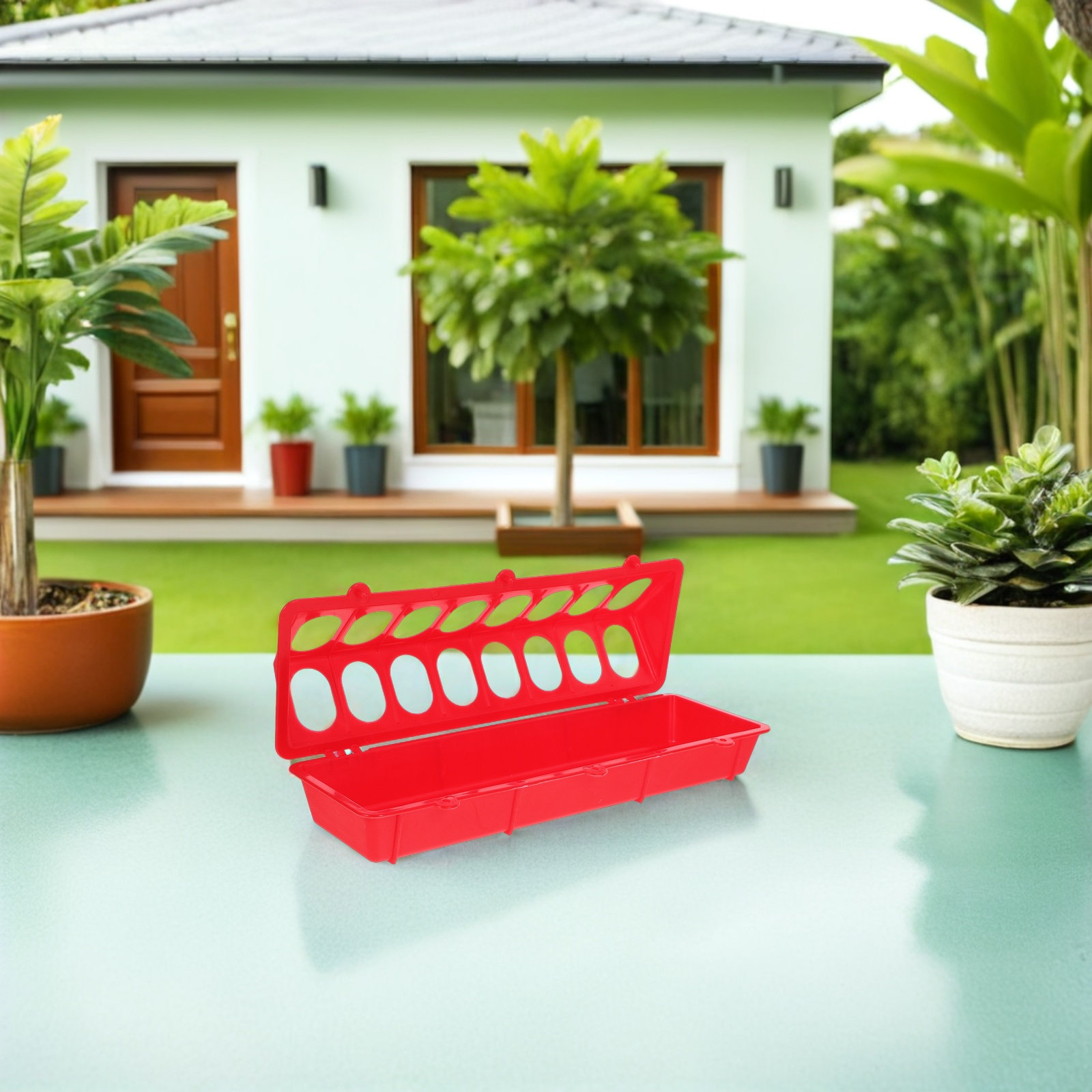 4Pcs Poultry Feeder Plastic Fl - Feeding ulasan dan harga