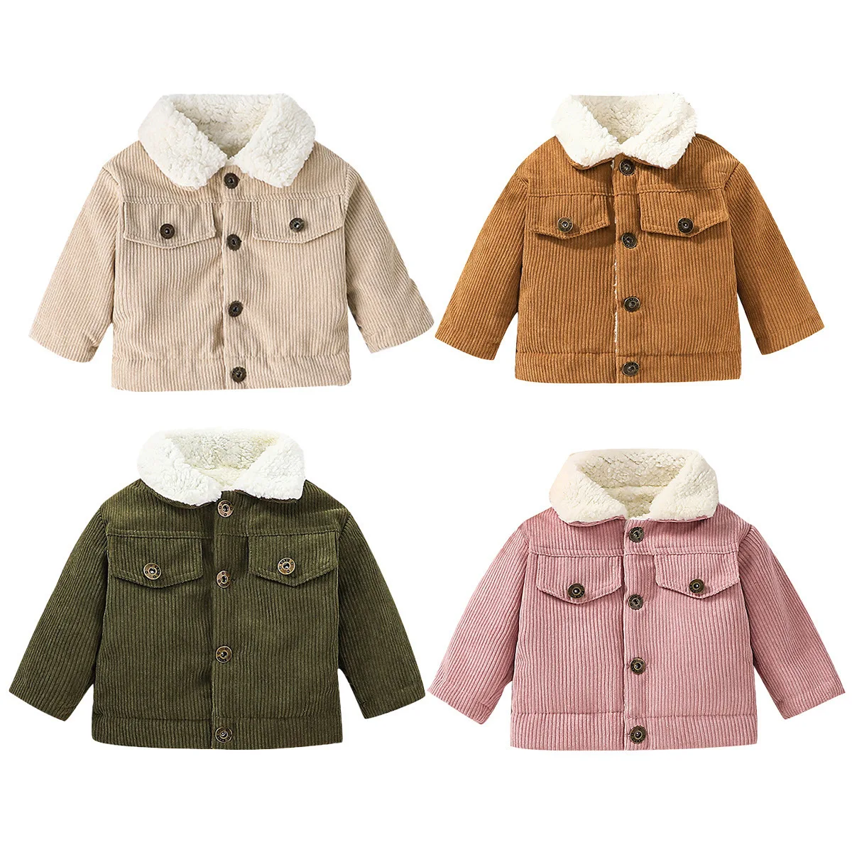 Baby Corduroy Fleece Lined Jac - Toddler Boy Winter Fleece Jacket ulasan dan harga